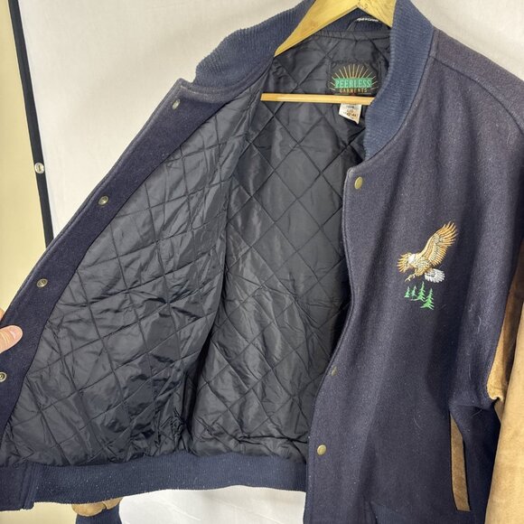 Peerless Garments Varsity L Jacket Eagle Embroidery Wool Suede Sleeves Men 44 - Picture 7 of 7